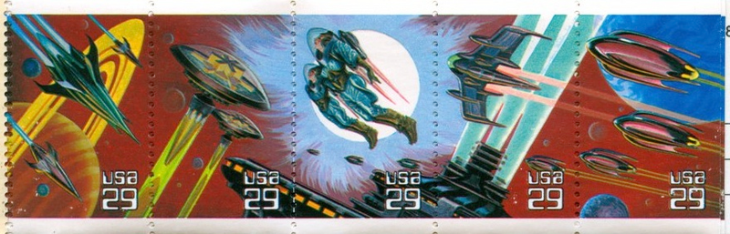 Illustration for article titled Awesome science fiction postage stamps from around the world
